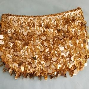 Funky 60's Look Gold Coin Clutch Purse VTG 60's